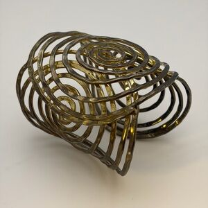 Vintage Extra Big Gold Spiral Brass Metal Bracelet